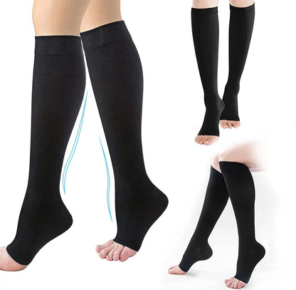 Chaussettes de Compression S-XXL médicales pour prévenir les varices, tuyau de soutien sans orteils pour femmes et hommes, 1 paire