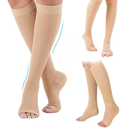 Chaussettes de Compression S-XXL médicales pour prévenir les varices, tuyau de soutien sans orteils pour femmes et hommes, 1 paire